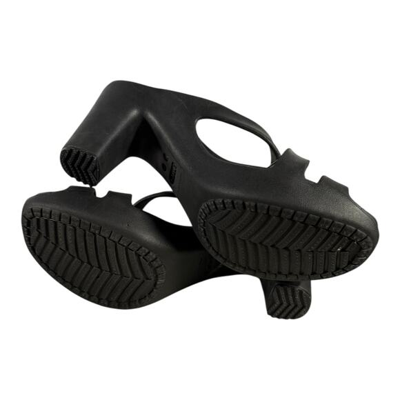Crocs Women’s Heeled Sandals Black Croslite Comfort Slip-On W11 - Picture 8 of 8
